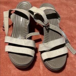 CROCS Women's Tan Strappy Sandals